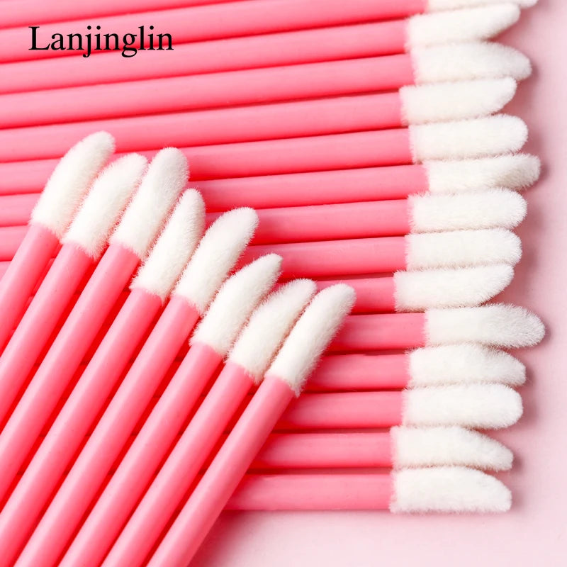 Lanjinglin 5/50 Pcs Disposable Lip Brush Makeup Brushes – Lipstick Applicator Wands & Eyelash Extension Tool, Professional Beauty Accessories