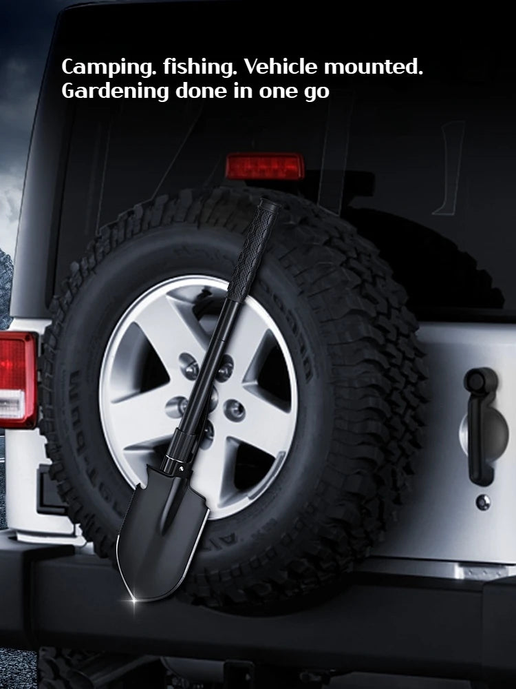 1PC Outdoor Foldable Camping Shovel – Multifunctional Hiking Entrenching Tool, Portable Garden & Survival Shovel