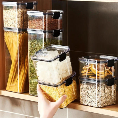 1PC Airtight Sealed Storage Jar – Plastic Grain, Pasta & Seasoning Container | Moisture-Proof Kitchen Organizer Box
